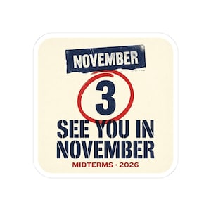 See You in November Sticker | 2026 Midterms Get Out The Vote Decal | Election Day GOTV Political Vinyl Sticker image 1