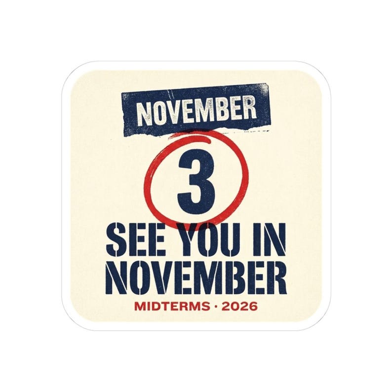 See You in November Sticker | 2026 Midterms Get Out The Vote Decal | Election Day GOTV Political Vinyl Sticker image 1
