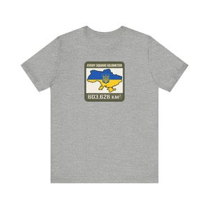Elke vierkante kilometer Oekraïne T-shirt, 603.628 km vlag kaart T-shirt, Steun Oekraïne Krim is Oekraïense territoriale integriteit unisex shirt afbeelding 6