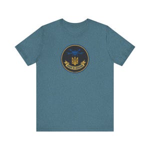 ウクライナ製ドローン士気向上パッチTシャツ｜FPVクワッドコプタートライデントTシャツ｜ウクライナ製ミリタリーギフト（男性向け） 画像 7