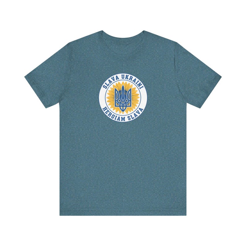 Maglietta Slava Ukraini Tridente Girasole / Maglietta T-shirt vintage con sigillo di Tryzub ucraino / Regalo "Sostieni l'Ucraina" immagine 6