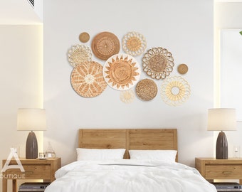 Customizable Rattan Wall Basket – Boho Wall Decoration in Natural Fiber