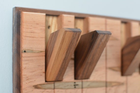 Piano Inspired Coat Rack Handcrafted Maple Walnut Unique Flip Down Keys Wall mounted Etsy