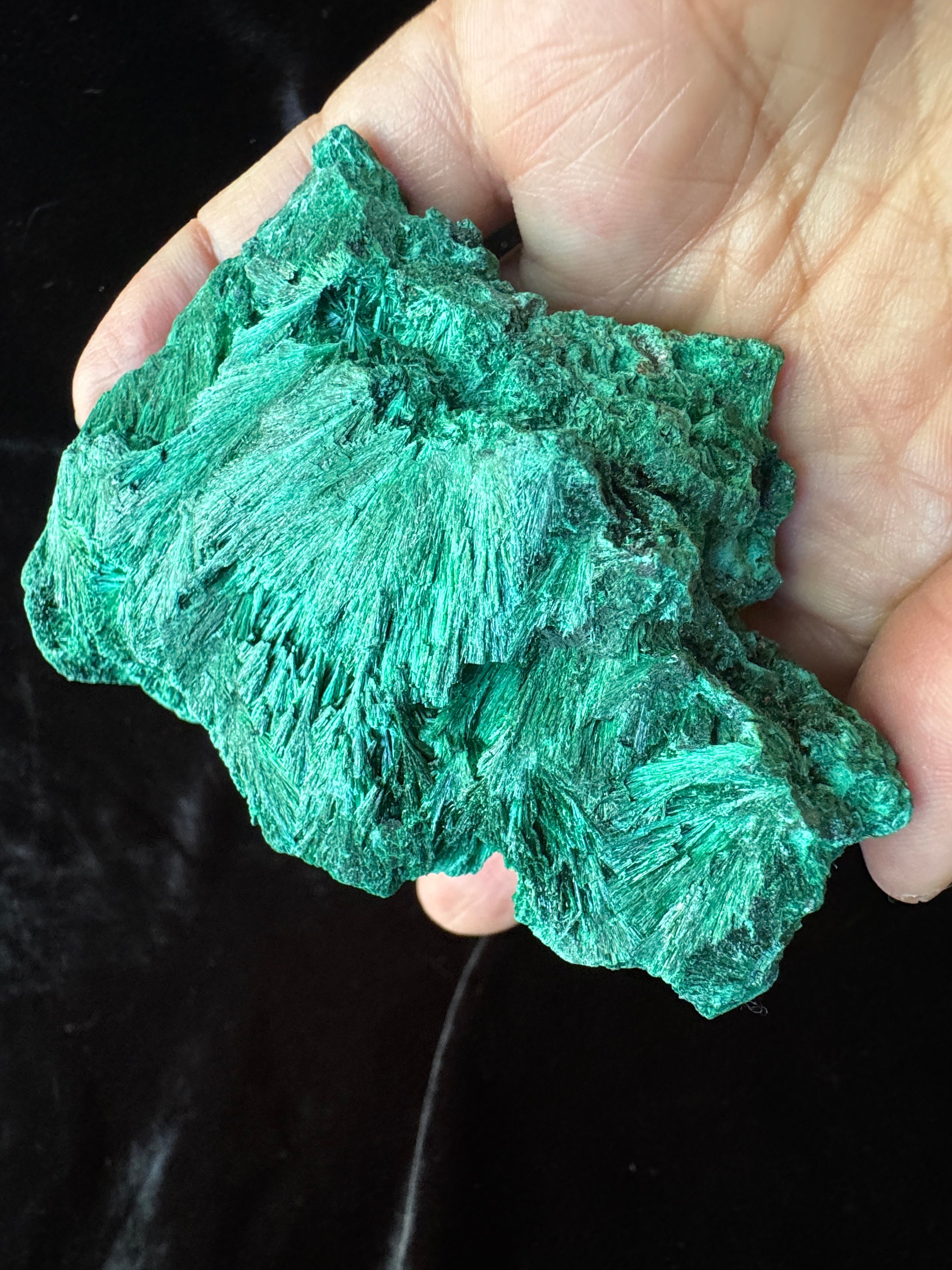 Fibrous Malachite Also Called Velvet Malachite Etsy 
