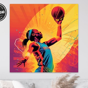 WNBA Wall Decor Take Your Shot is Trendy Wall Art Caitlin Clark | Abstract WNBA Wall Art or wnba Merch for Sports Fans Game Room Living Room