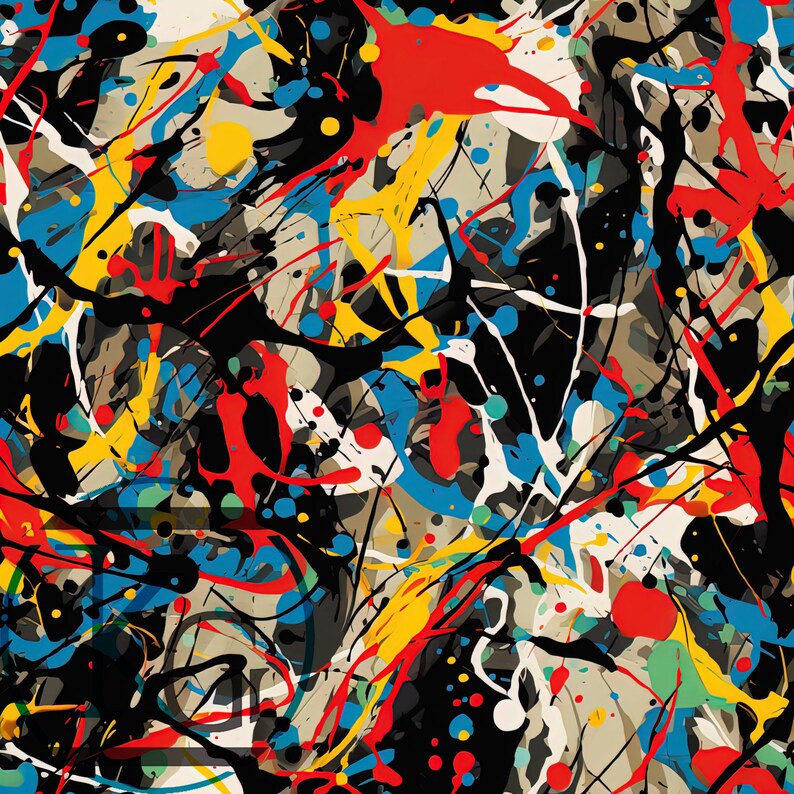 Pollock Pattern Jackson Pollock Theme Designs, Seamless, Tileable, Set 1, Format JPG 2K ...