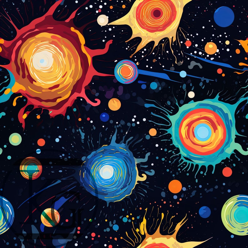 Space Theme Designs, Seamless, Tileable, Set 1, Format JPG 2K ...