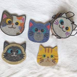 Bunte Katzen Diamant Malerei Untersetzer - Set von 10
