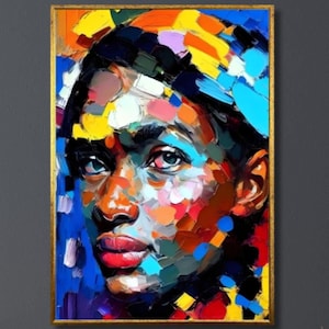 A Colorful View: Female Portrait from Side Face Art Canvas Wall Art Decor, High Quality Printing and Materials, Ready To Hang