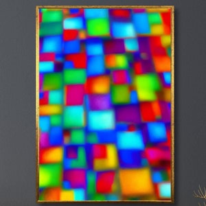 You Can Add color, joy and happiness to your home with the blurry-looking Colorful Abstract Art Wall Decoration. It is ready to hang.