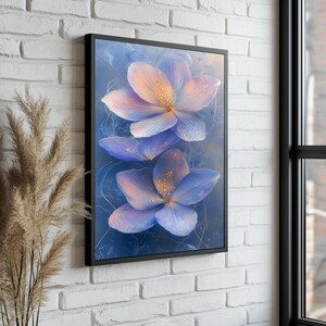Flower Wall Art, Lilac-Purple Flower Canvas Decor, Modern Flower Wall Art, Flower Canvas Print, Botanical Canvas Art, Flowers Poster