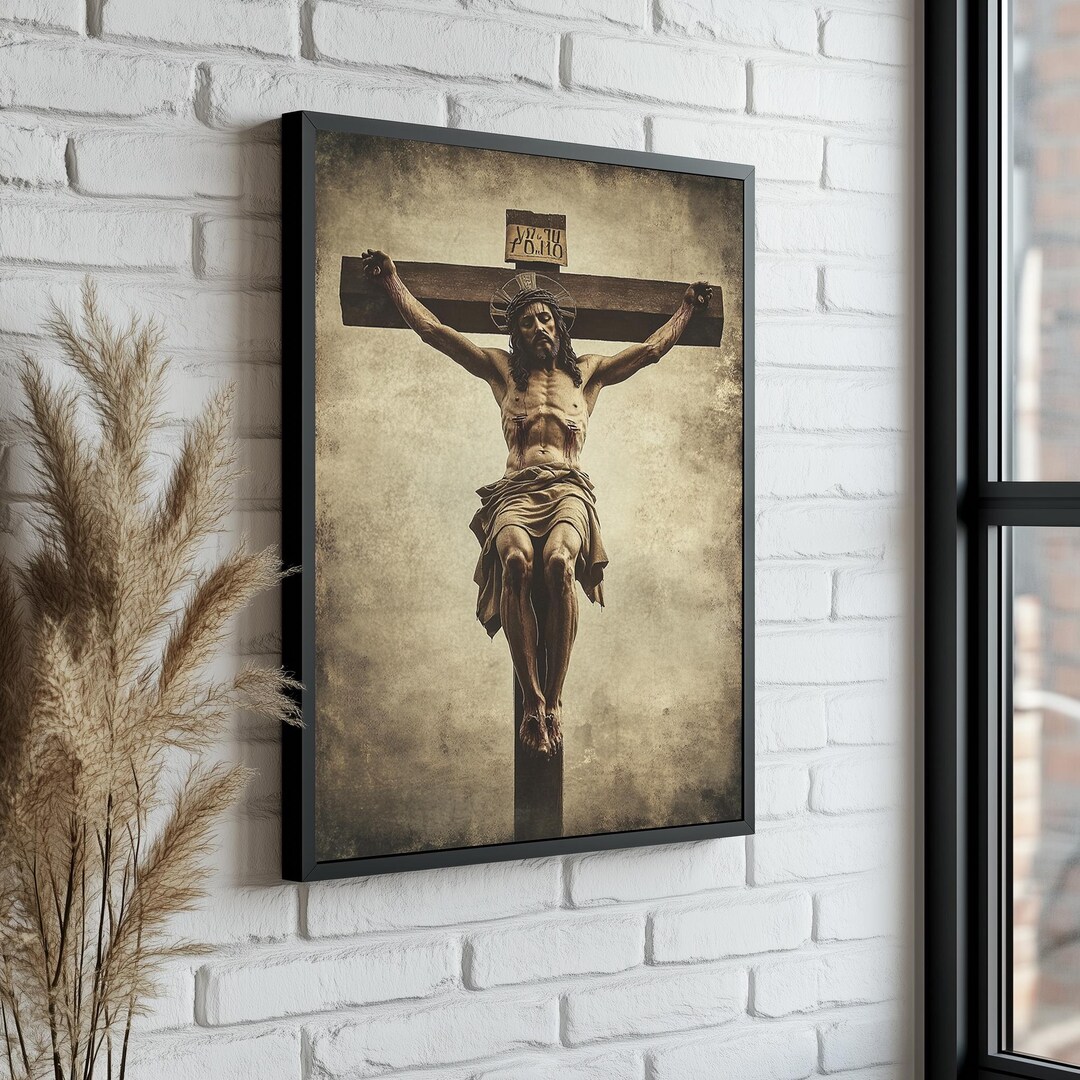 Jesus Crucifixion Canvas – Christian Religious Wall Art – Cross of ...