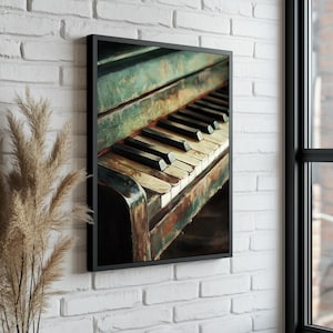 Vintage Piano Canvas Art: Rustic Music Wall Decor