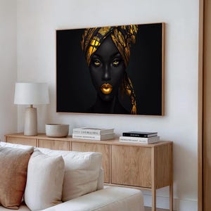 African Woman Canvas Art – Colorful Ethnic Portrait – Bold Tribal Home Decor – Ready to Hang