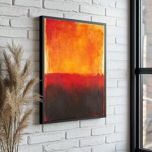 Mark Rothko Orange & Black, Mark Rothko Reproduction, Abstract Wall Art, Modern Art, Expressionism Painting Art, Museum Art, Rothko Poster