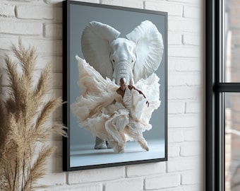 Elephant Canvas Art: Modern Portrait Painting, Ready to Hang