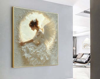 Angel Woman Portrait Canvas: Elegant Religious Wall Decor
