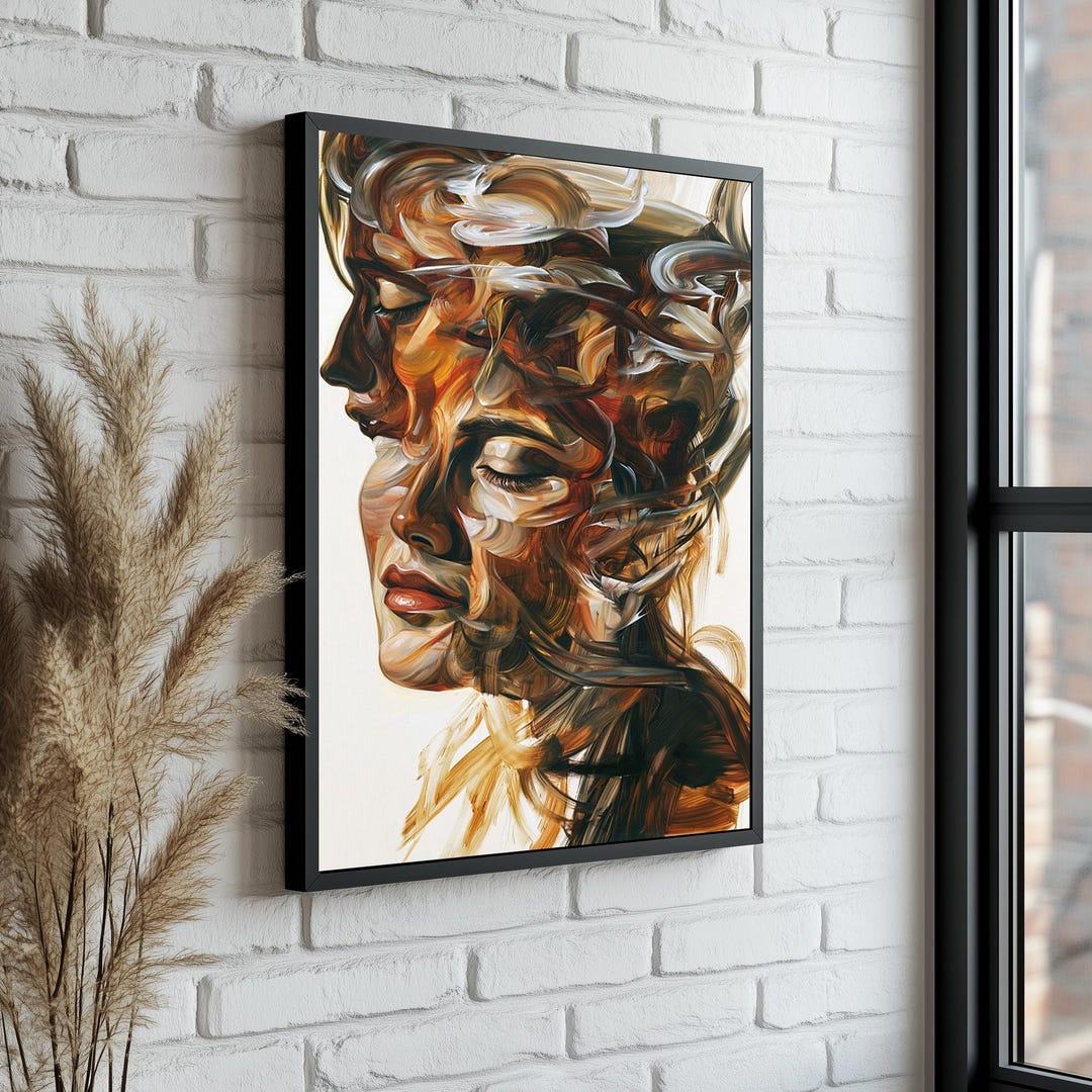 Abstract Woman Canvas Painting: Modern Wall Art Decor - Etsy
