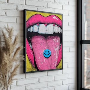 Pop Art Tongue Canvas Print: Graffiti Wall Art