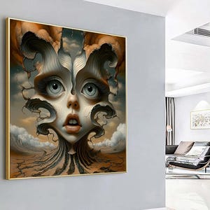 Surreal Woman Canvas Print: Modern Art Home Decor