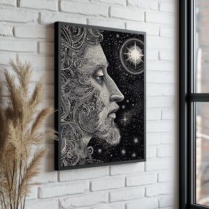 Surreal Space Man Canvas Print: Modern Home Office Decor