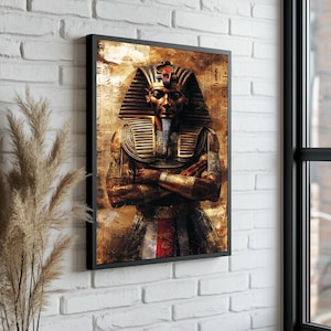 Akhenaten Canvas Art: Ancient Egyptian Pharaoh Gold Mask
