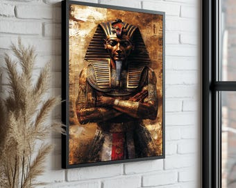 ツタンカーメンのキャンバス壁アート – 王室のディテールと精神的な