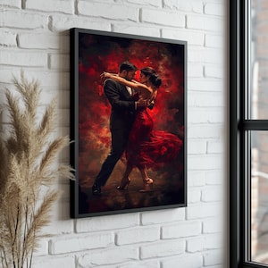 Passionate Tango Dance Canvas – Romantic Couple Wall Art – Ready to Hang