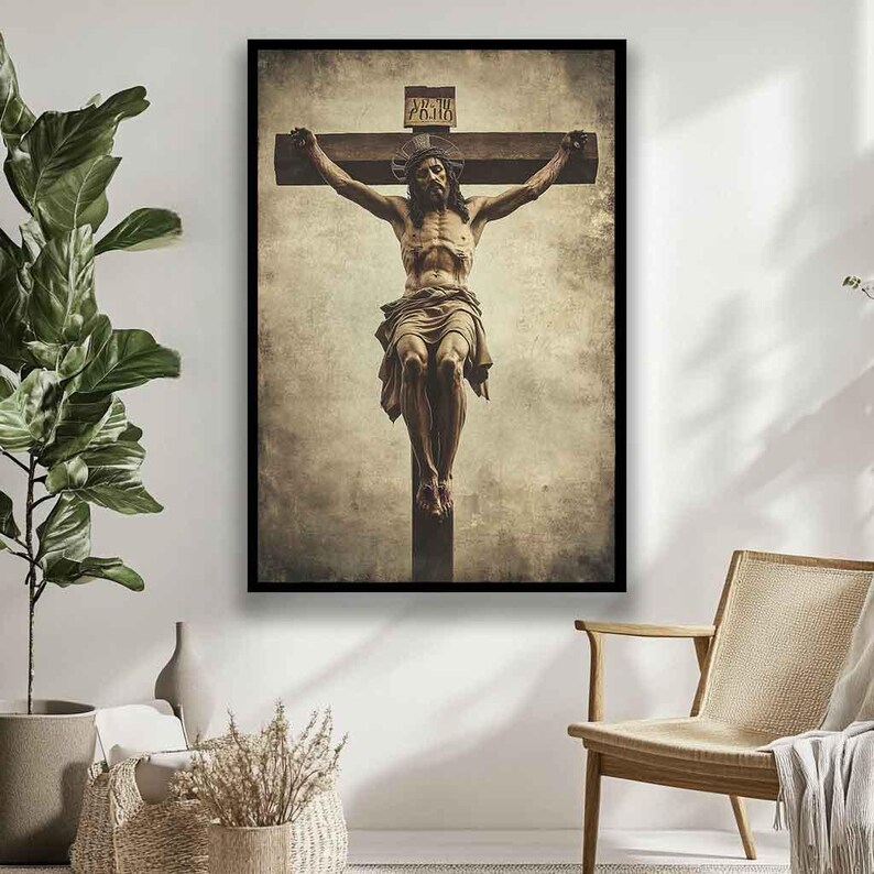Jesus Crucifixion Canvas – Christian Religious Wall Art – Cross of ...