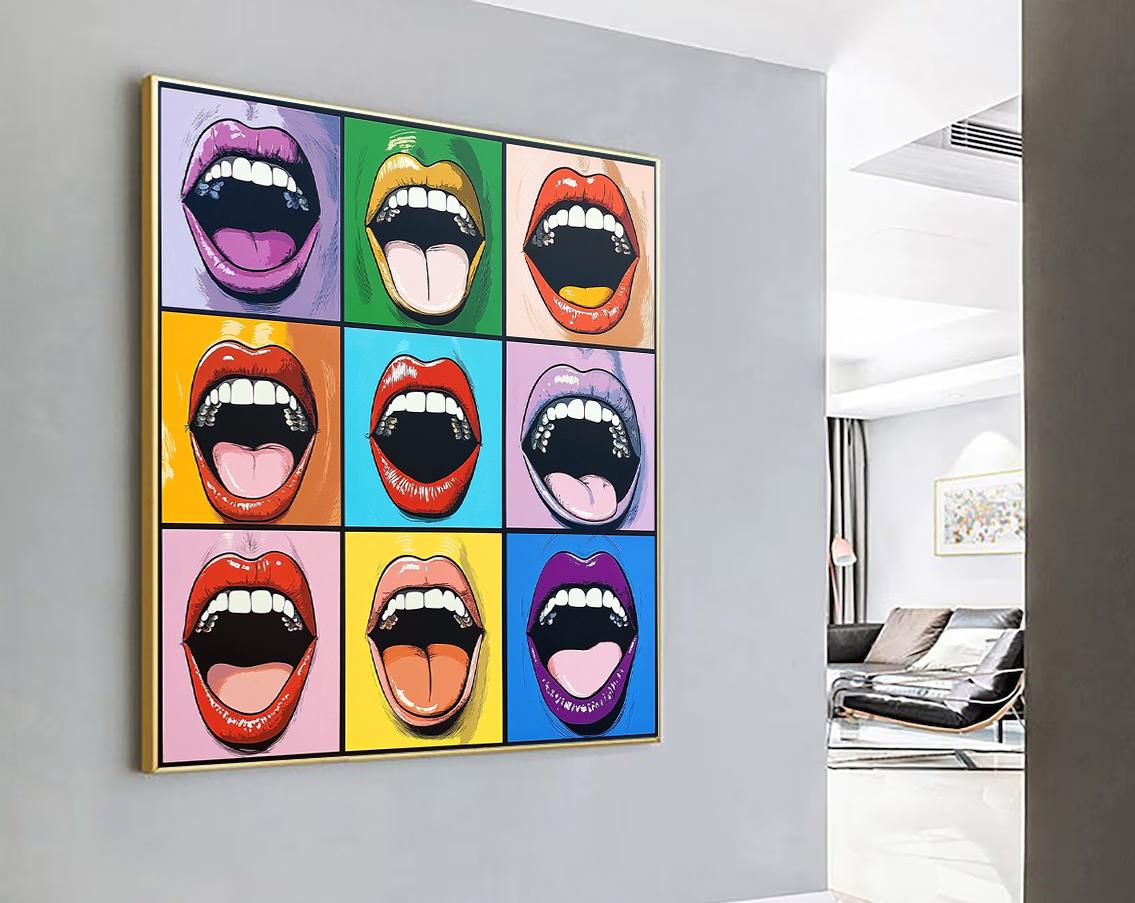 Pop Art Mouth Canvas Print: Framed Graffiti Wall Decor - Etsy