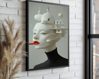 Surreal Woman Canvas Print: Modern Art Home Decor