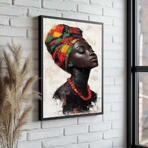 Ethnic Canvas Print, African Women Wall Art, African Woman Portrait, Ethnic Canvas Wall Decor, Ethnic Women, Unique Gift,,