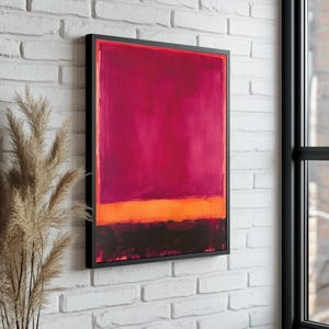 Mark Rothko Canvas Wall Art Decor – Minimalist Abstract Wall Art, Pink – Orange – Black, Modern Wall Decor, Abstract Wall Art, Rothko Poster