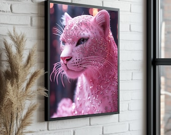 ヒョウ - 動物ポップアートプリント、動物キャンバスプリント