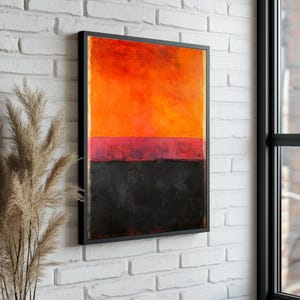 Mark Rothko Orange & Black, Mark Rothko Reproduction, Abstract Wall Art, Modern Art Poster, Expressionism Painting Art, Museum Art Decor,