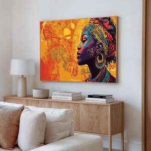 Ethnic Canvas Print, African Women Wall Art, African Woman Portrait, Ethnic Canvas Wall Art Decor, Ethnic Women Wall Art, Unique Gift