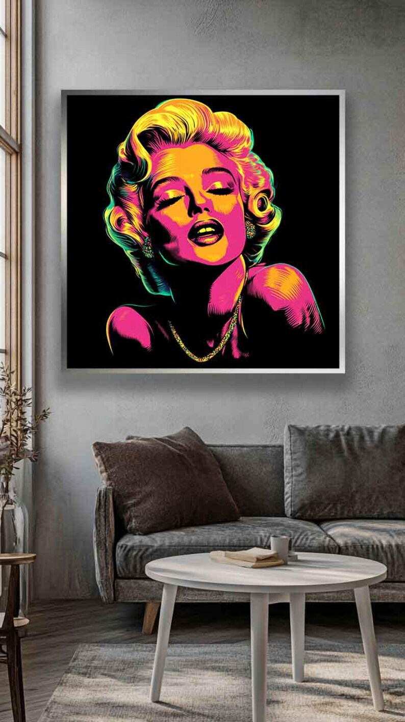 Marilyn Monroe Pop Art Canvas Print: Retro Wall Decor - Etsy