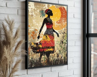 African Women Canvas Art – Ethnic Tribal Portrait – Bold Colorful Wall Decor – Ready to Hang
