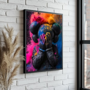Graffiti Style Colorful Canvas Print | Banksy Graffiti Print | Modern Wall Art, Minimalist Decor, Graffiti Art Poster for Unique Home Design