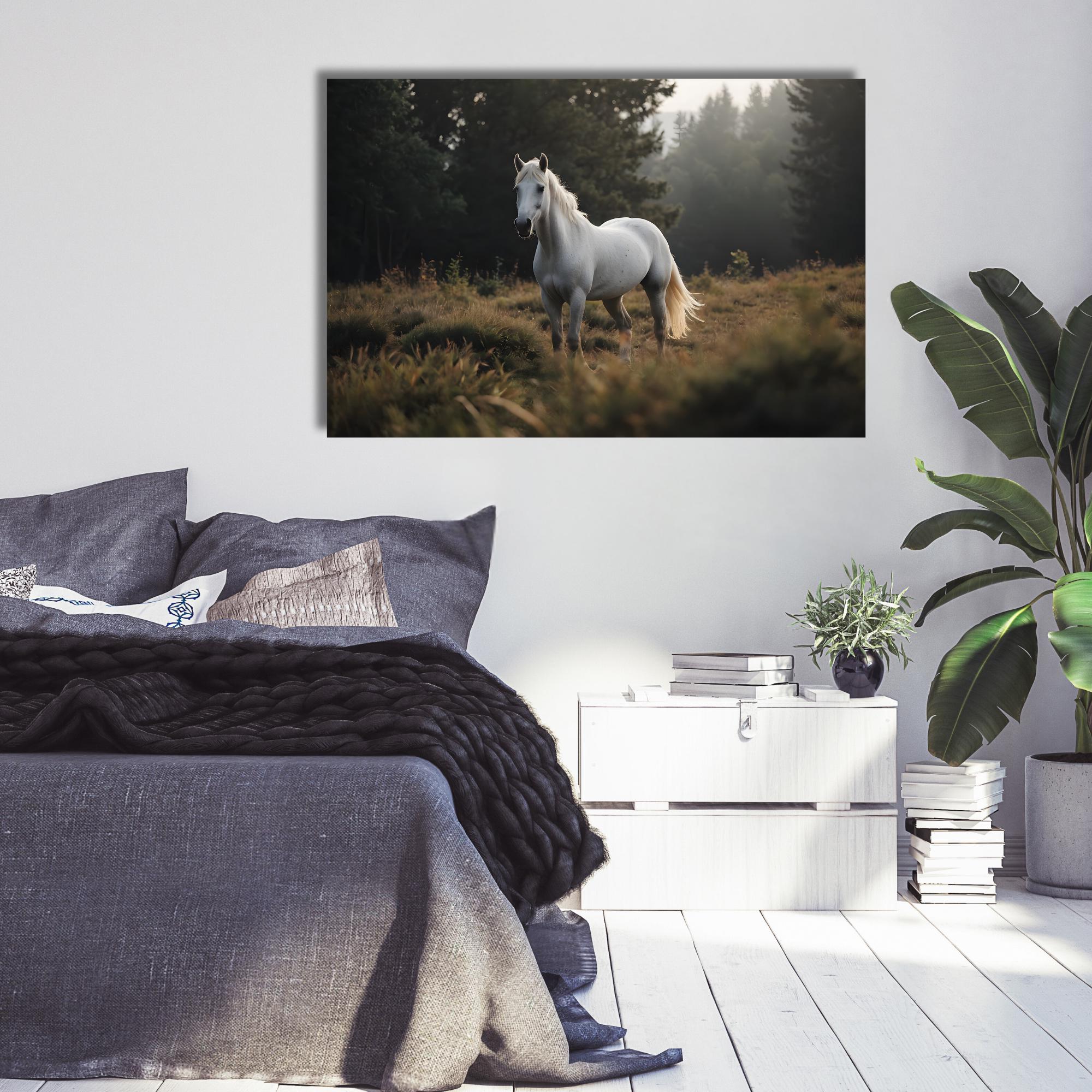 White Horse Canvas Painting: Modern Home Decor Art - Etsy