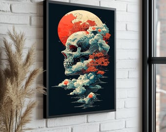 Skull Canvas Print: Dark Themed Skeleton Wall Art
