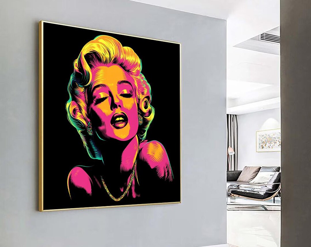 Tableau Toile Pop Art Marilyn Monroe XXL - Avec Cadre, Sur Châssis, Décoration Murale