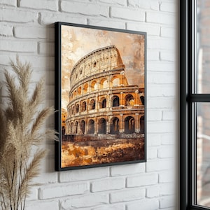 Colosseum Canvas: Rome Wall Art, Oil Painting Style