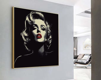 Pop-art Marilyn Monroe: zwart-wit canvasschilderij