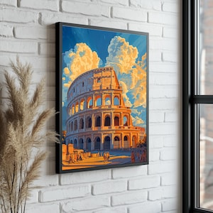 Rome Colosseum Wall Art, Colosseum Canvas, Colosseum Home Decor, Colosseum Poster, Rome Poster, Italy Wall Art,