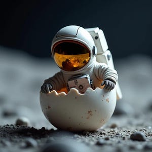 Arte espacial de astronautas - Impresión en lienzo de ciencia ficción - Decoración de pared cósmica surrealista - Póster espacial futurista - Enmarcado o sin marco, listo para colgar