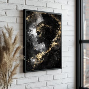 Female Spartan Canvas Print: Warrior Woman Portrait Wall Art