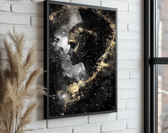 Female Spartan Canvas Print: Warrior Woman Portrait Wall Art