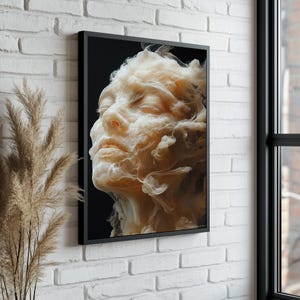 Surreal Woman Smoke Canvas Print: Modern Wall Art Decor