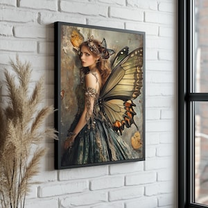 Modern Canvas Painting, Butterfly Woman Wall Art, Canvas Painting, Woman Canvas Decor, Abstract Wall Art,,
